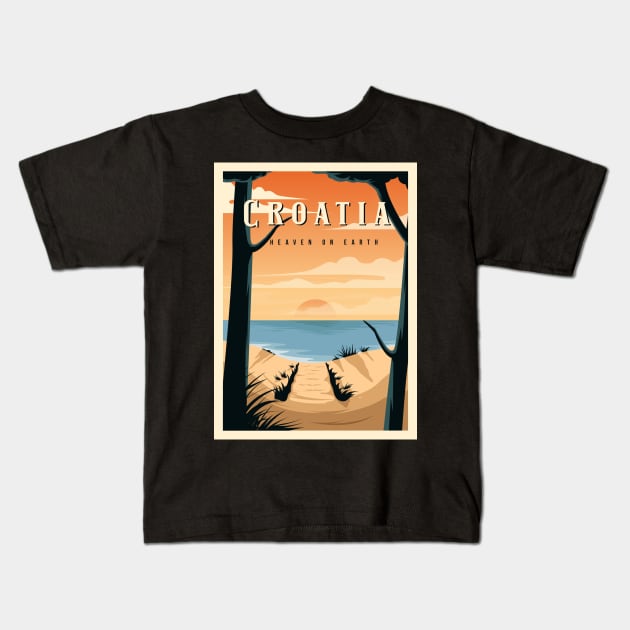 Croatia vacation Kids T-Shirt by NeedsFulfilled